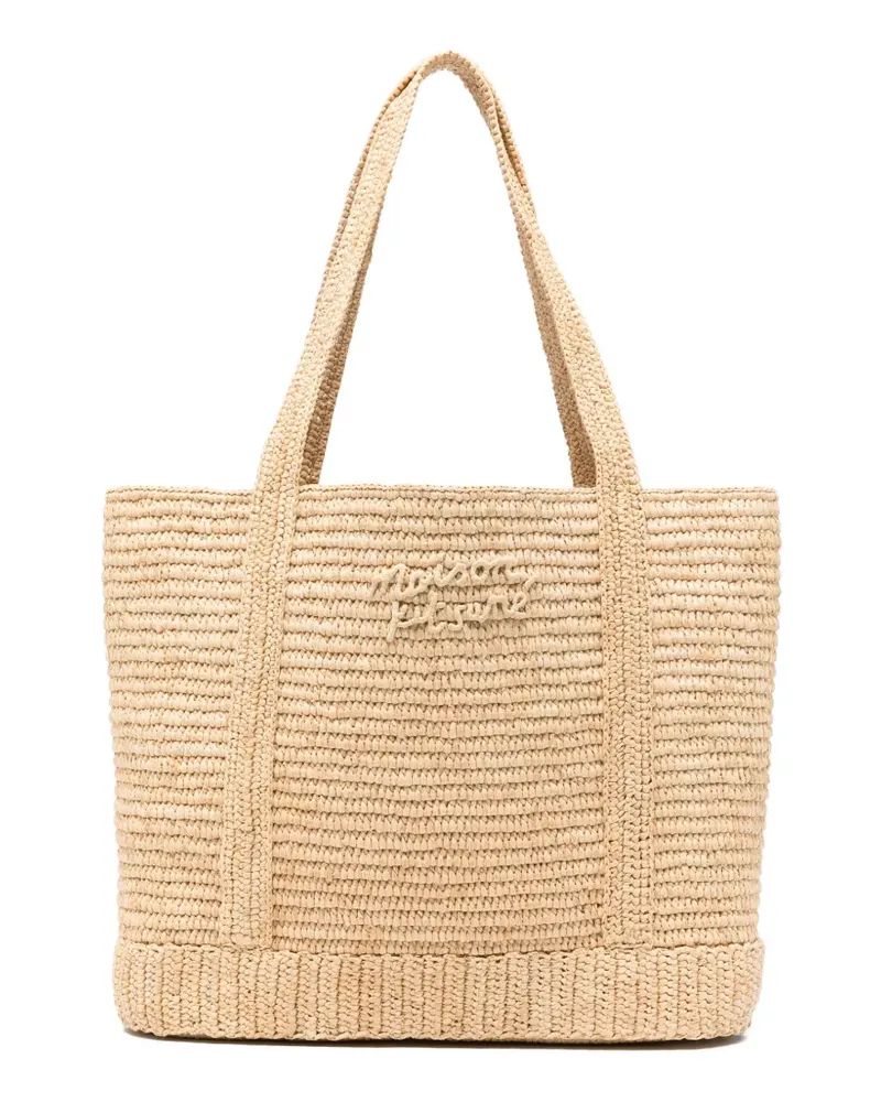 Kitsuné logo-lettering tote bag - Nude Nude