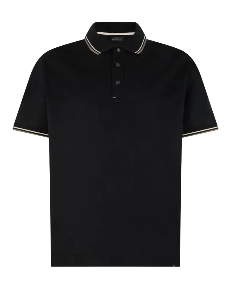 Paul & Shark Poloshirt mit gestreiften Details - Schwarz Schwarz