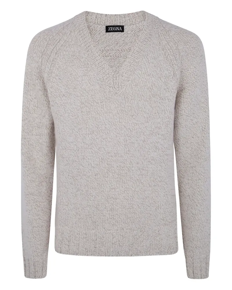 Ermenegildo Zegna V-neck wool sweater - Nude Nude