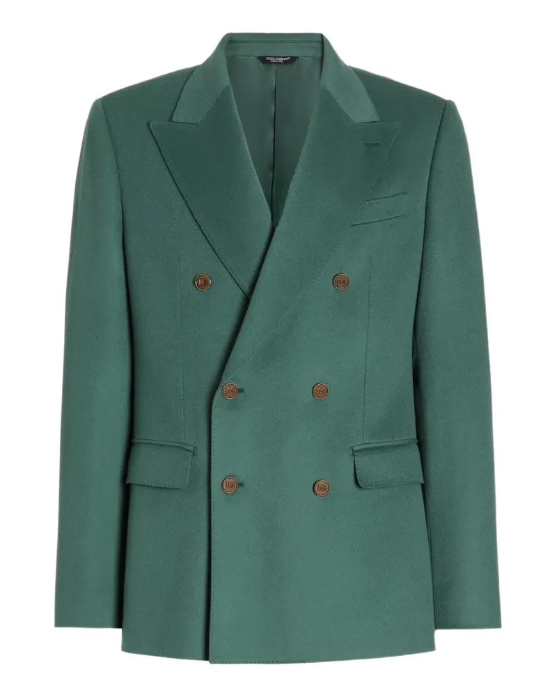 Dolce & Gabbana Leichte doppelreihige Sicilia Jacke aus Kaschmir - Grün Grün