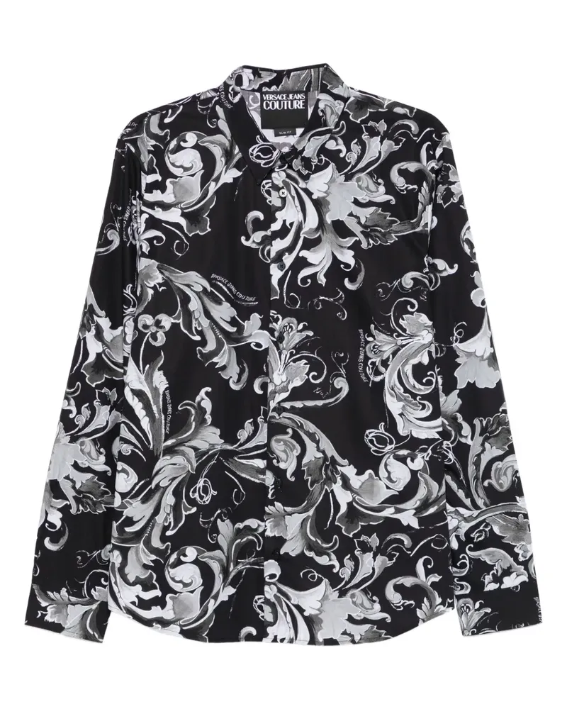 Versace Jeans Hemd mit Barock-Print - Schwarz Schwarz