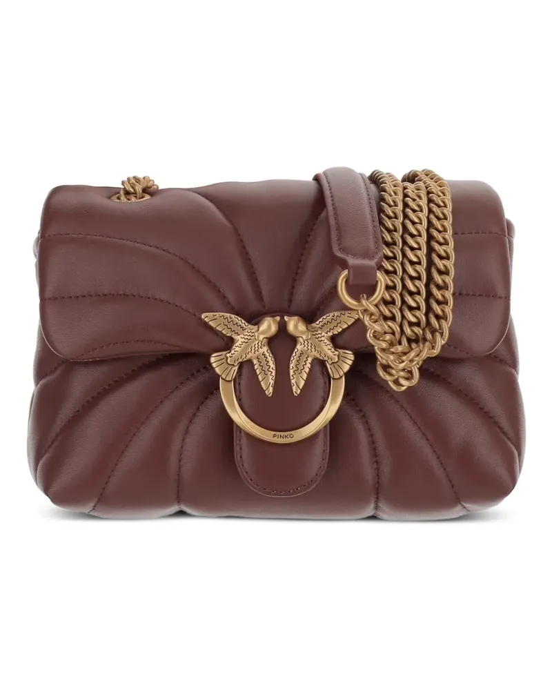 Pinko Gesteppte Mini Love Bag Puff Butterfly Schultertasche - Braun Braun