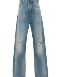 Palm Angels Halbhohe Straight-Leg-Jeans Blau