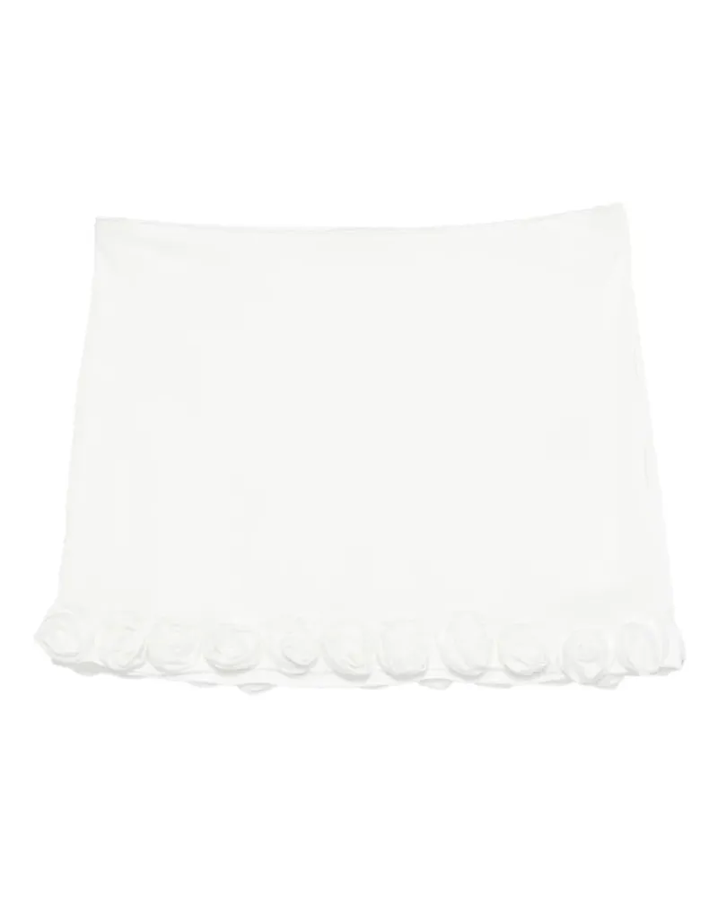 Oséree rose-appliqué mini skirt - Weiß Weiß