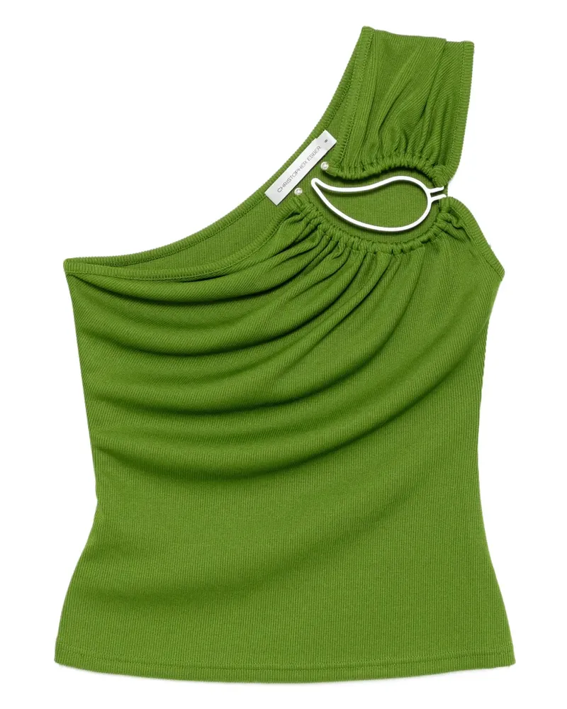 Christopher Esber Asymmetrisches Tanktop mit Paisleymuster - Grün Grün