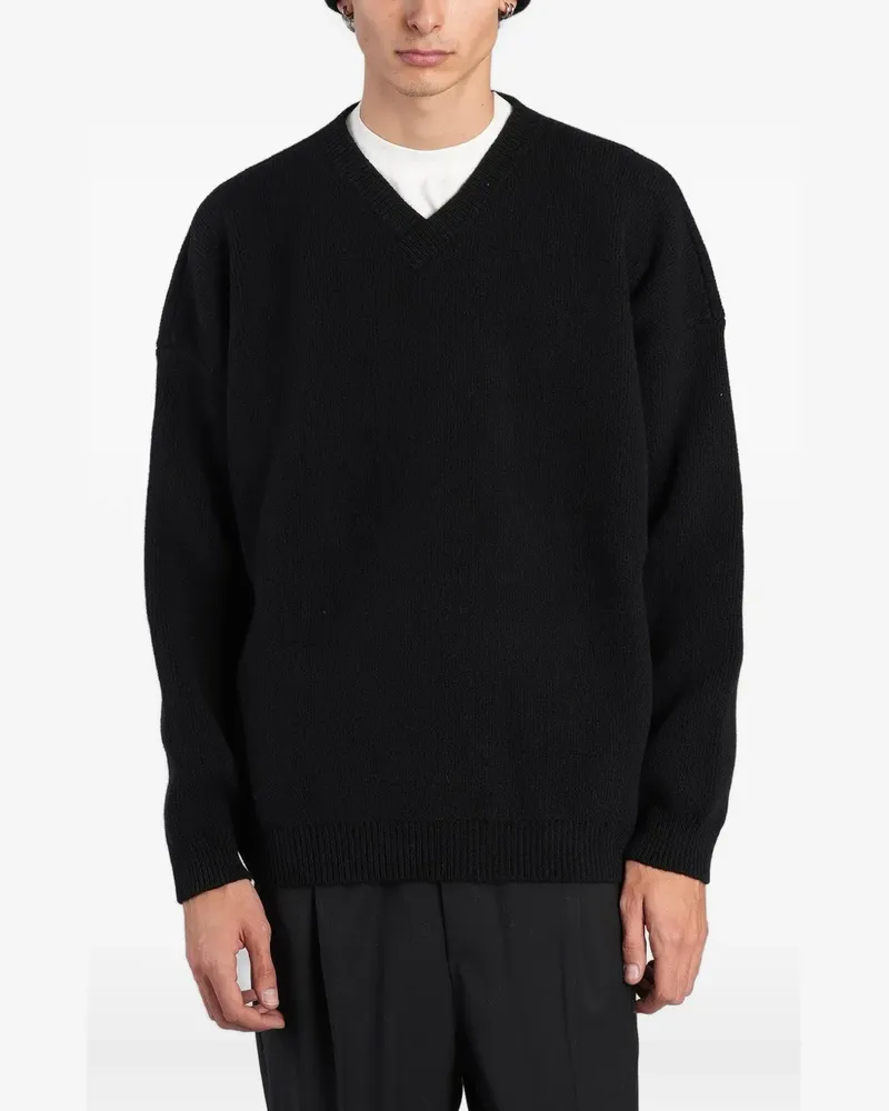 Laneus Pullover mit V-Ausschnitt - Schwarz Schwarz