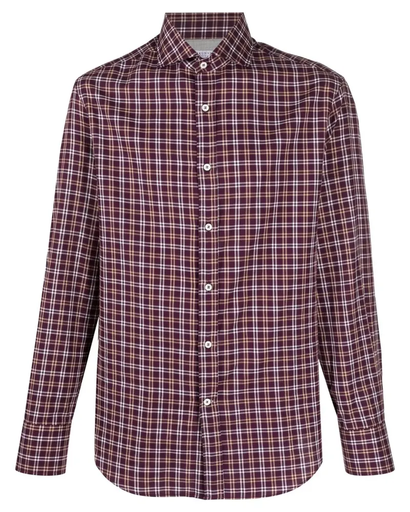 Brunello Cucinelli Kariertes Hemd - Violett Violett