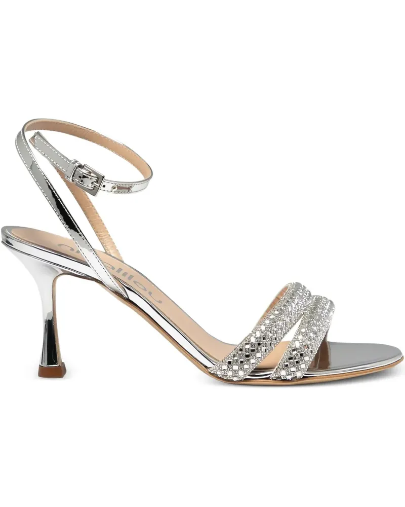 NINALILOU Sandalen mit Kristallen 70mm - Silber Silber