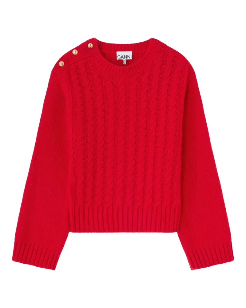 Ganni Pullover mit Zopfmuster - Rot Rot
