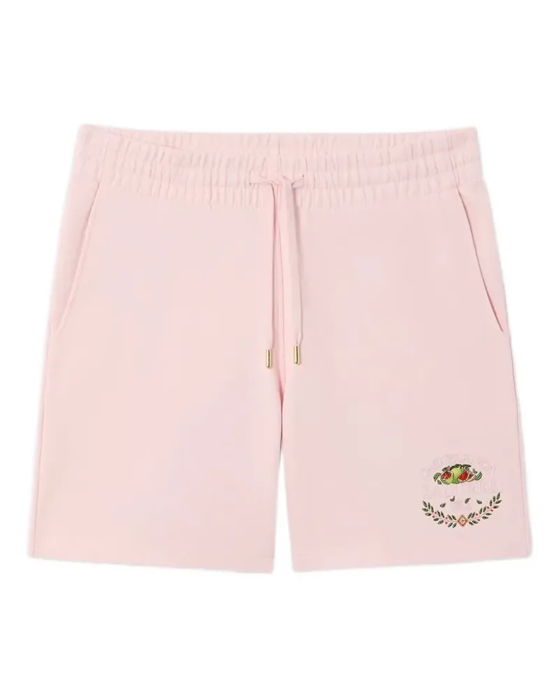 Casablanca Paris x Ladurée logo-embroidered shorts - Rosa Rosa