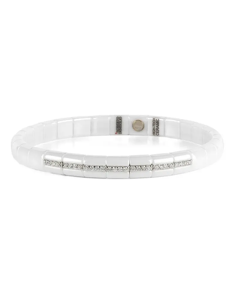 Roberto Demeglio 18kt Stretch-Weißgoldarmband mit Diamant - Silber Silber