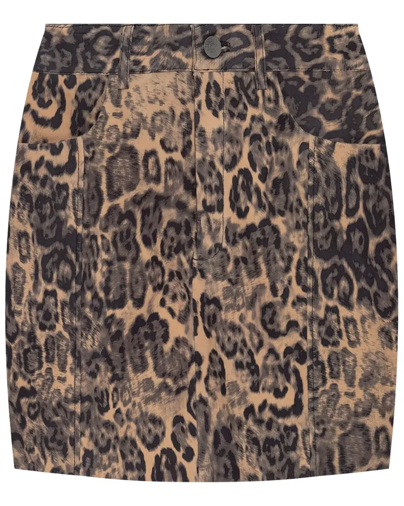 Gestuz Minirock mit Leoparden-Print - Braun Braun