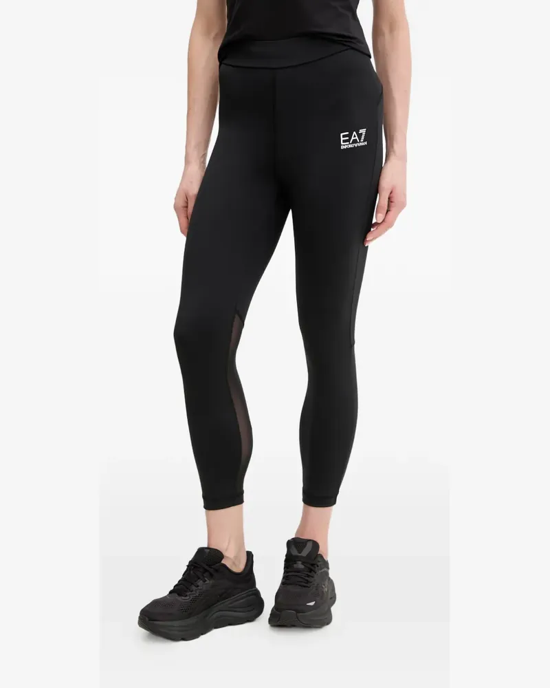 EA7 Dynamic Athlete Leggings mit Mesh-Einsatz - Schwarz Schwarz