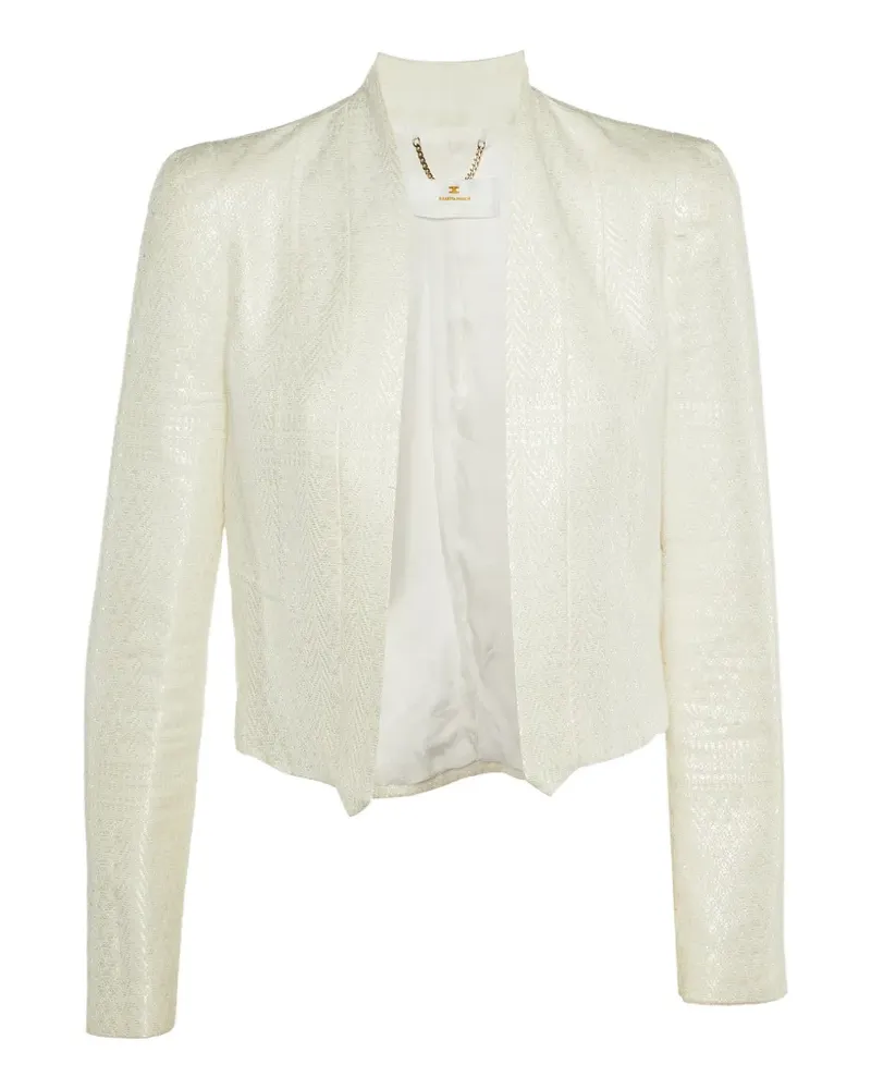 Elisabetta Franchi textured long-sleeved blazer - Weiß Weiß