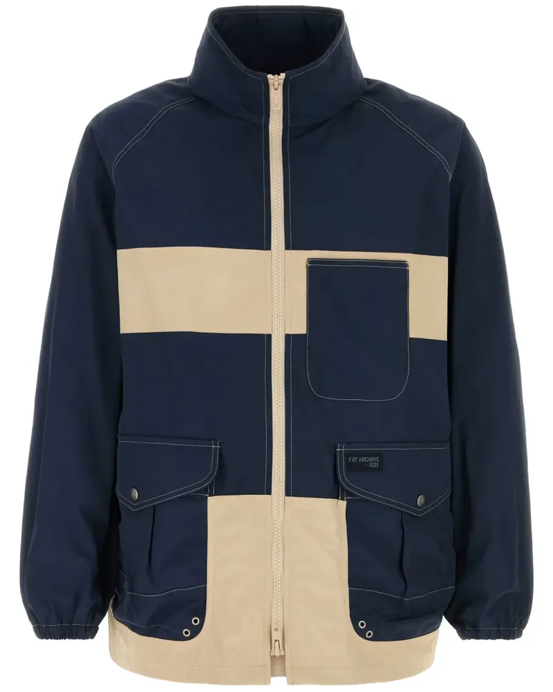 Fay Zweifarbige Jacke - Blau Blau