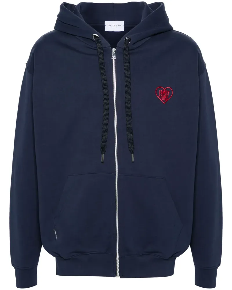 Family First Hoodie mit Logo-Stickerei - Blau Blau
