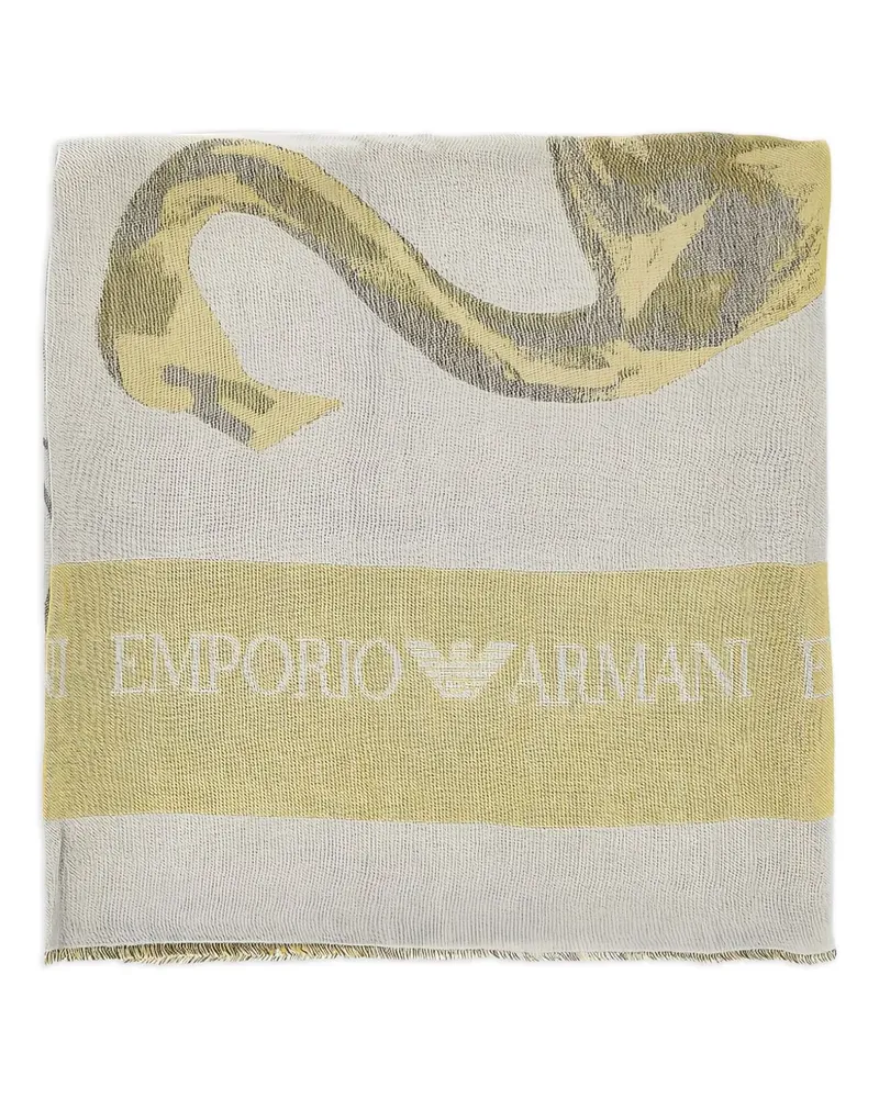 Emporio Armani Jacquard-Schal mit Logo - Grün Grün