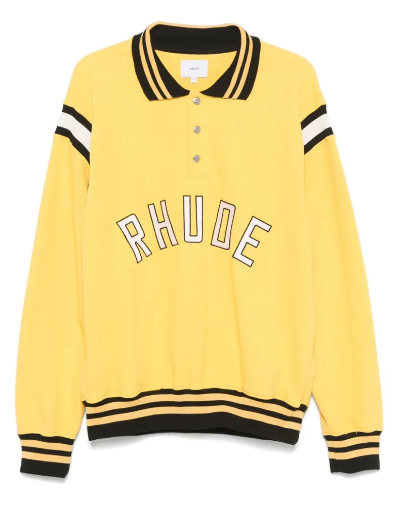 RHUDE Poloshirt mit Logo-Stickerei - Gelb Gelb