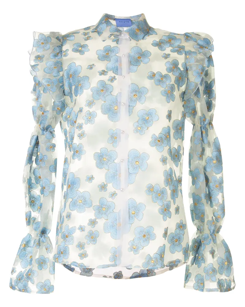 macgraw Souffle' Organza-Bluse - Blau Blau
