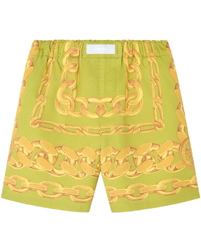Versace Shorts mit Medusa Chains-Print - Grün Grün