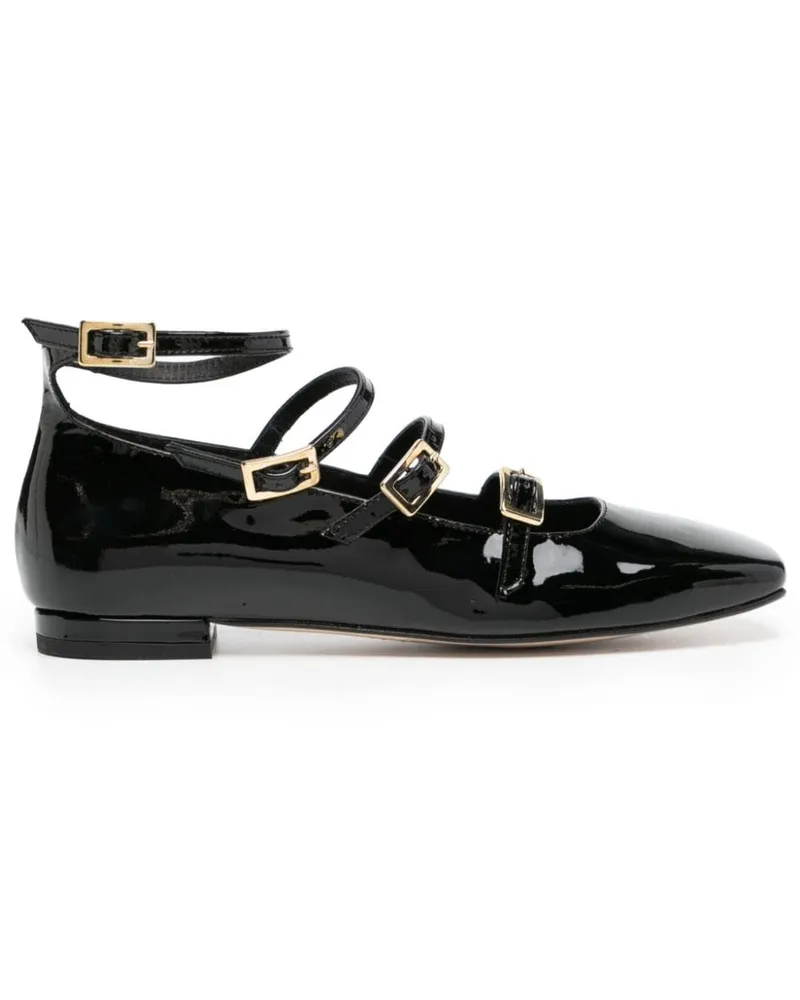 Alohas Luke Ballerinas mit Riemen - Schwarz Schwarz