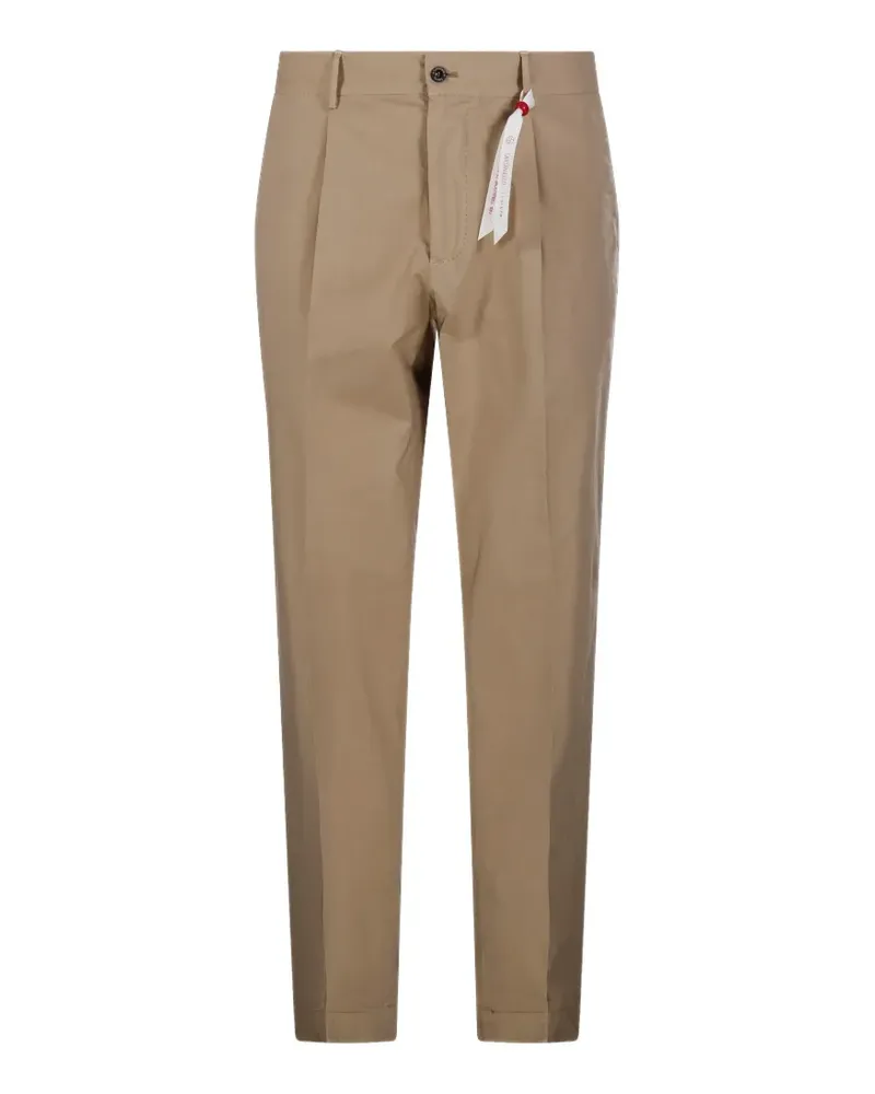 Biagio Santaniello pleated elasticated-waistband trousers - Nude Nude