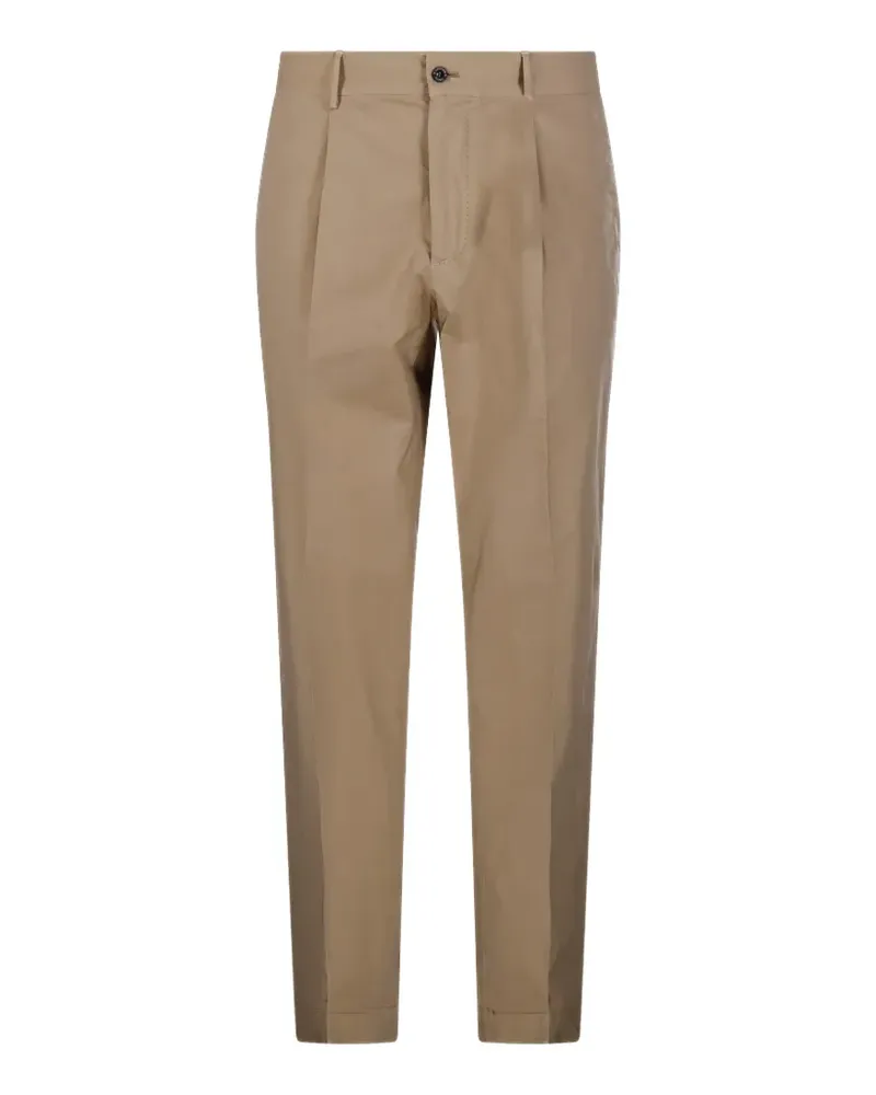 Biagio Santaniello pleated elasticated-waistband trousers - Nude Nude
