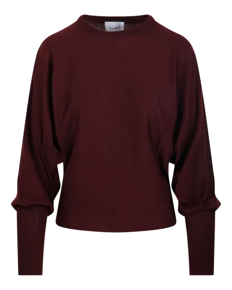 NUDE Pullover mit Ballonärmeln - Rot Rot