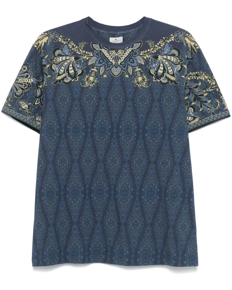 Etro T-Shirt mit Paisleymuster - Blau Blau