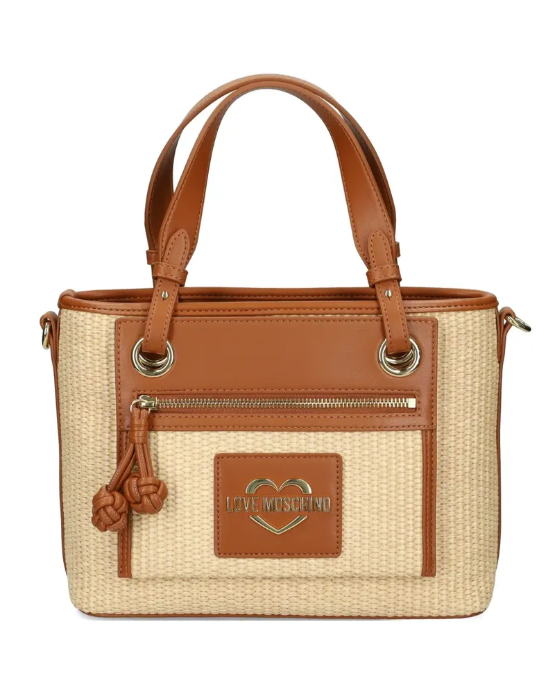 Moschino Shopper mit Kontrastborten - Nude Nude