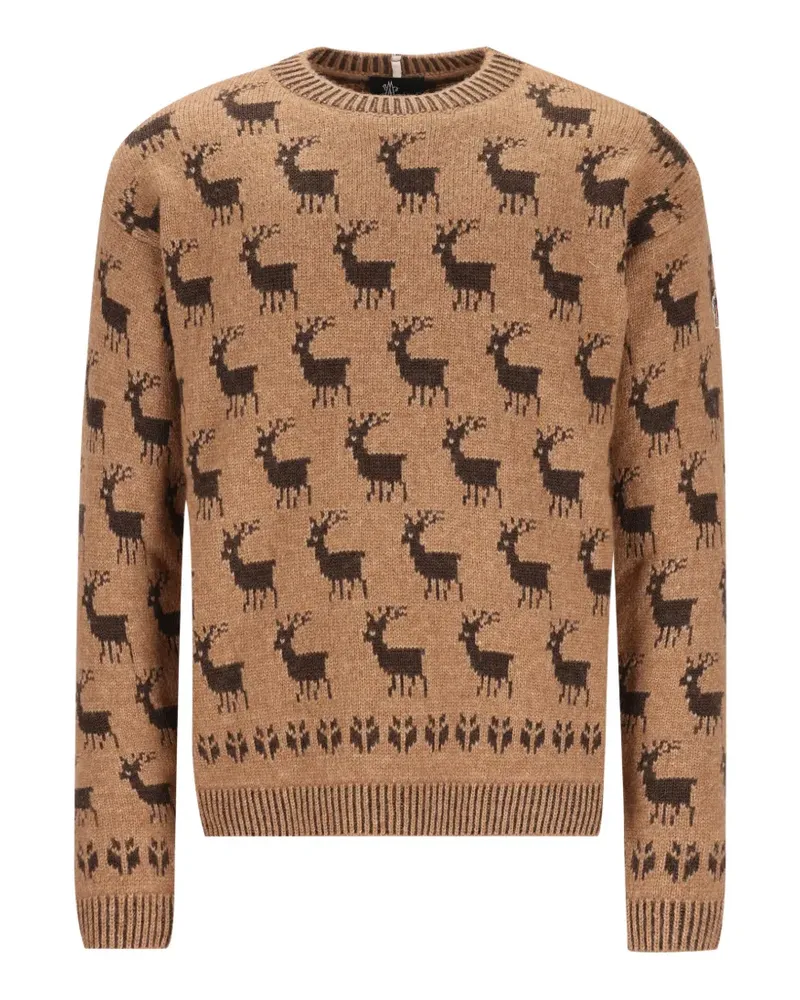 Moncler reindeer-intarsia sweater - Nude Nude