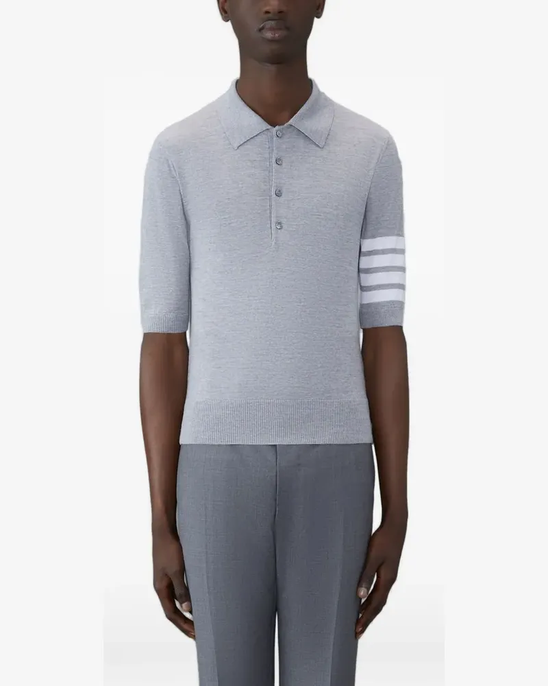 Thom Browne Kurzärmeliges Poloshirt - Grau Grau