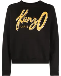 Kenzo Fleece-Sweatshirt mit Logo-Print Schwarz