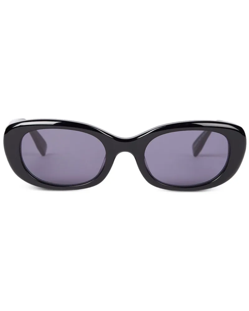 Viktor & Rolf Sonnenbrille mit ovalem Gestell - Schwarz Schwarz