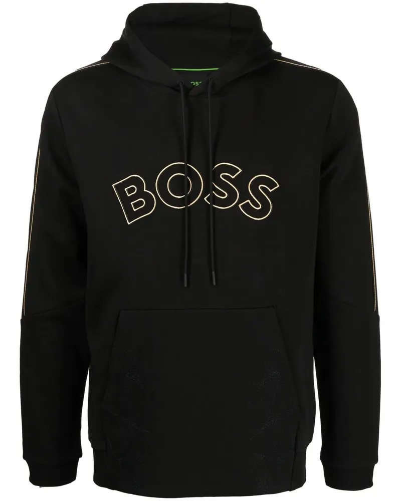 HUGO BOSS Hoodie mit Logo-Print - Schwarz Schwarz