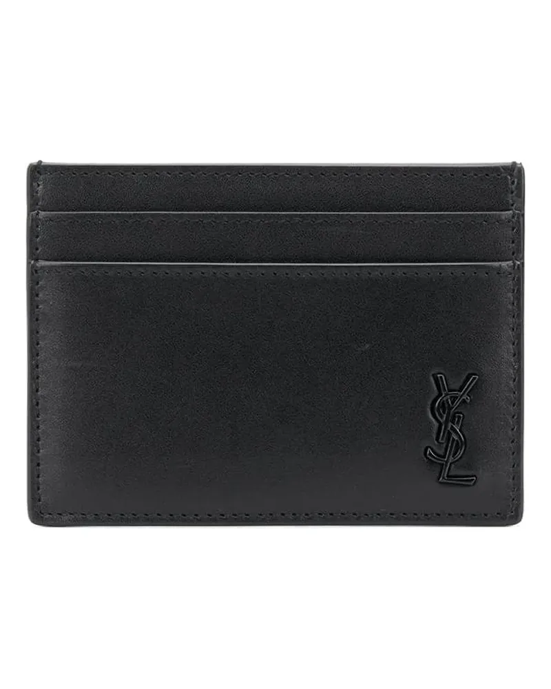 Saint Laurent Cassandre leather cardholder - Schwarz Schwarz
