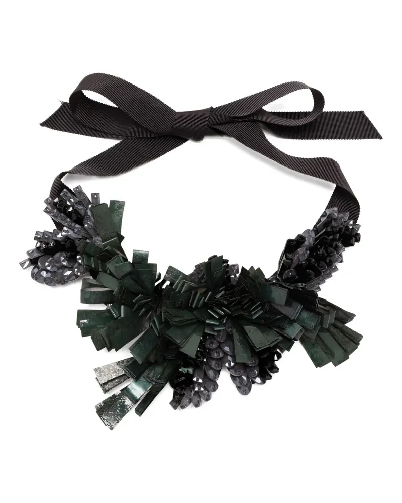 Biyan Schleifenhalskette mit Fransen - Schwarz Schwarz