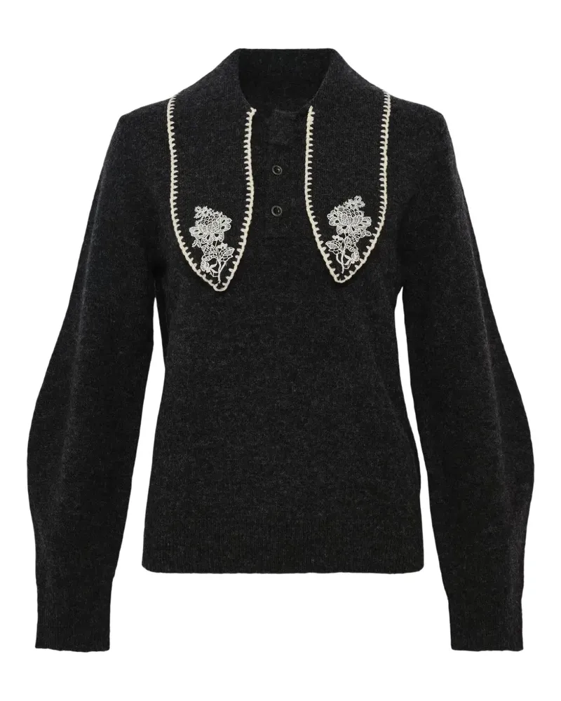 Renli Su embellished-collar sweater - Grau Grau