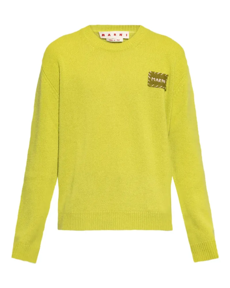 Marni Pullover mit Logo-Patch - Grün Grün