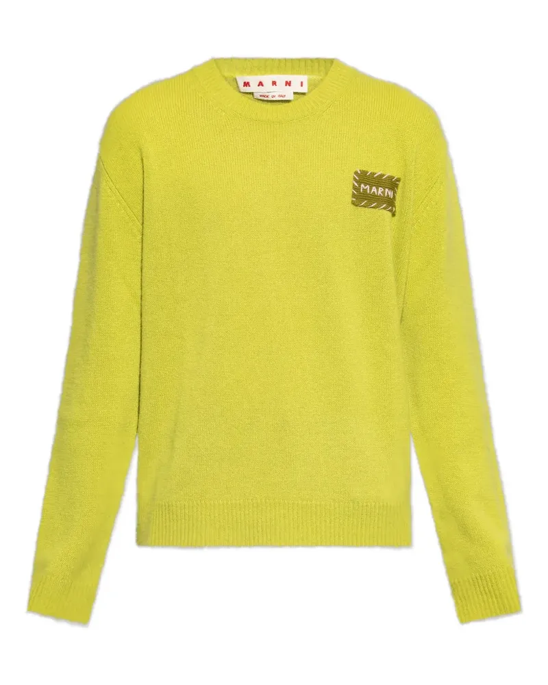 Marni logo-patch sweater - Grün Grün