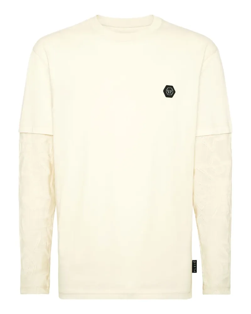 Philipp Plein Langarmshirt mit Jacquard-Wappen - Nude Nude