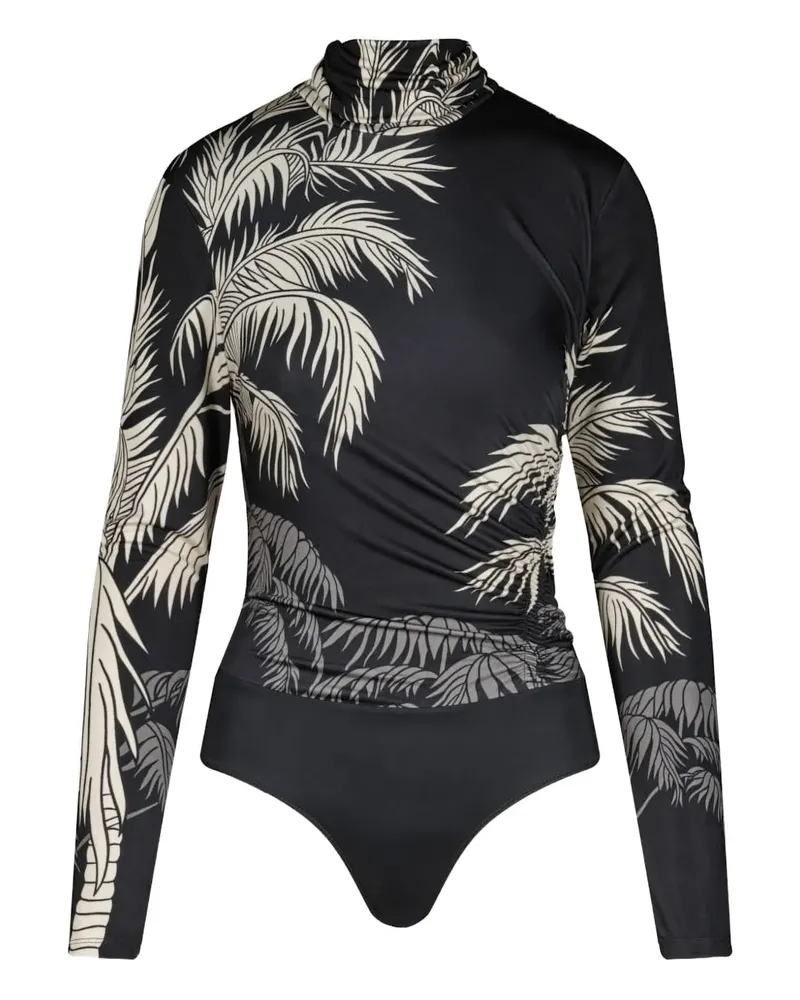 Johanna Ortiz Langärmeliger Truly Tropical Body - Schwarz Schwarz