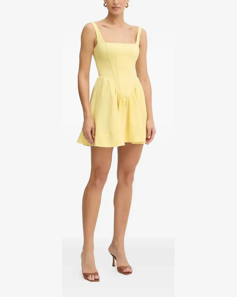 Bardot Skaterkleid im Corsage-Style - Gelb Gelb