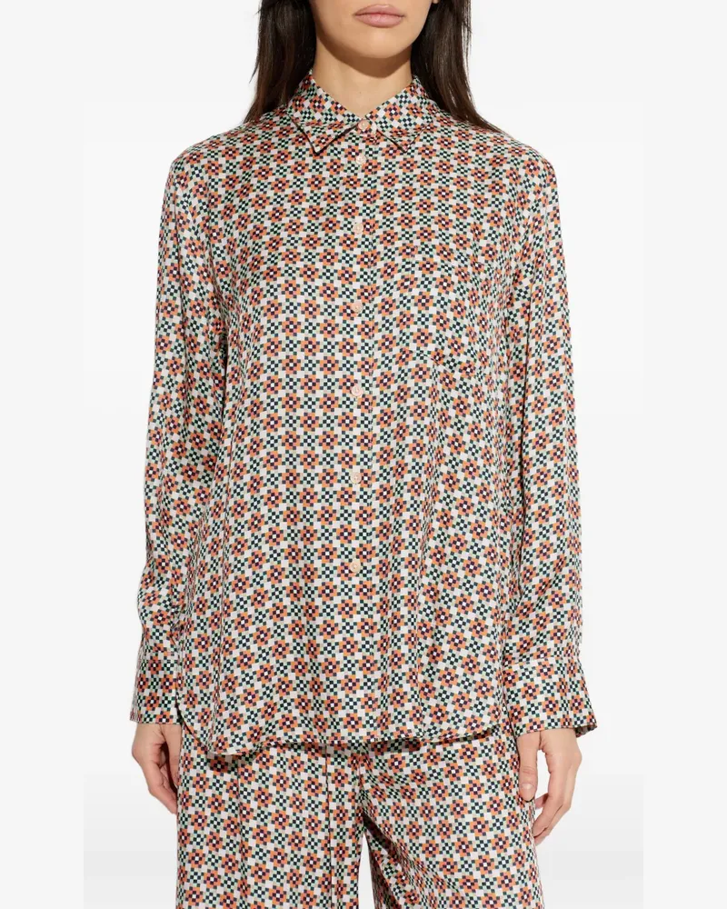Paul Smith Hemd mit geometrischem Print - Weiß Weiß