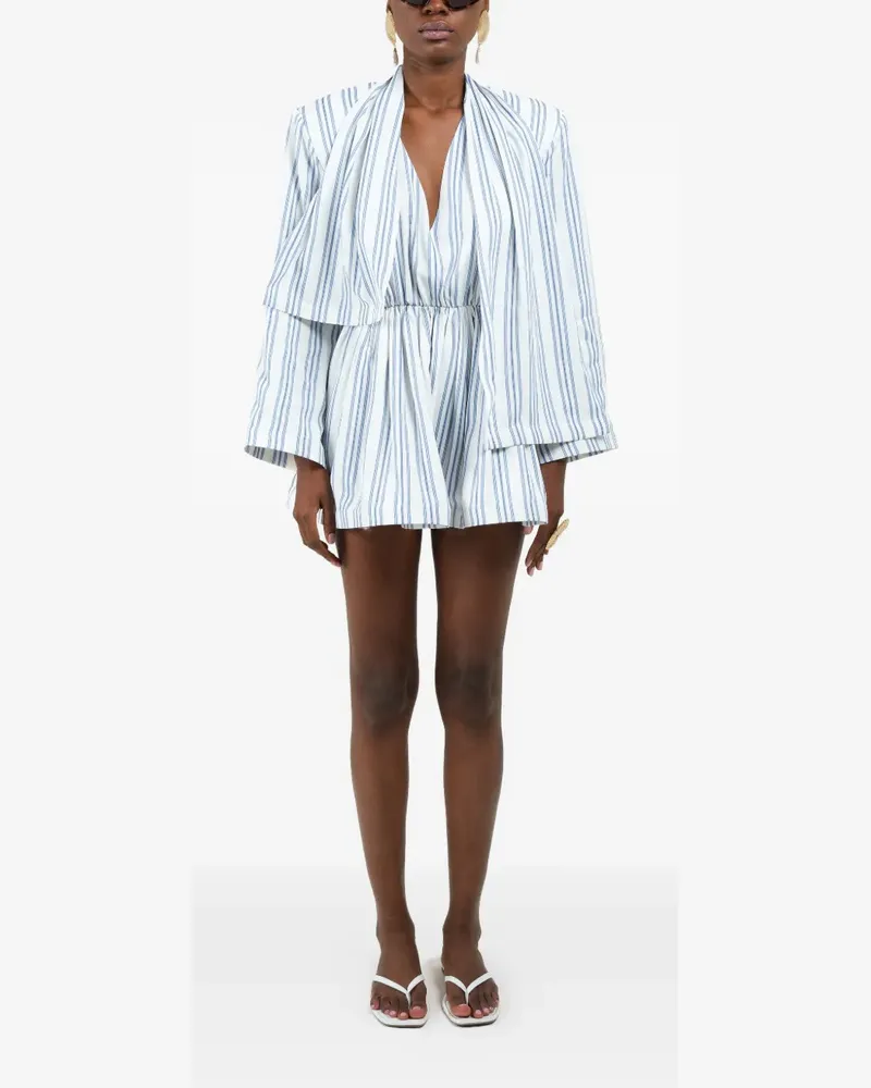 Rowen Rose striped scarf mini dress - Weiß Weiß