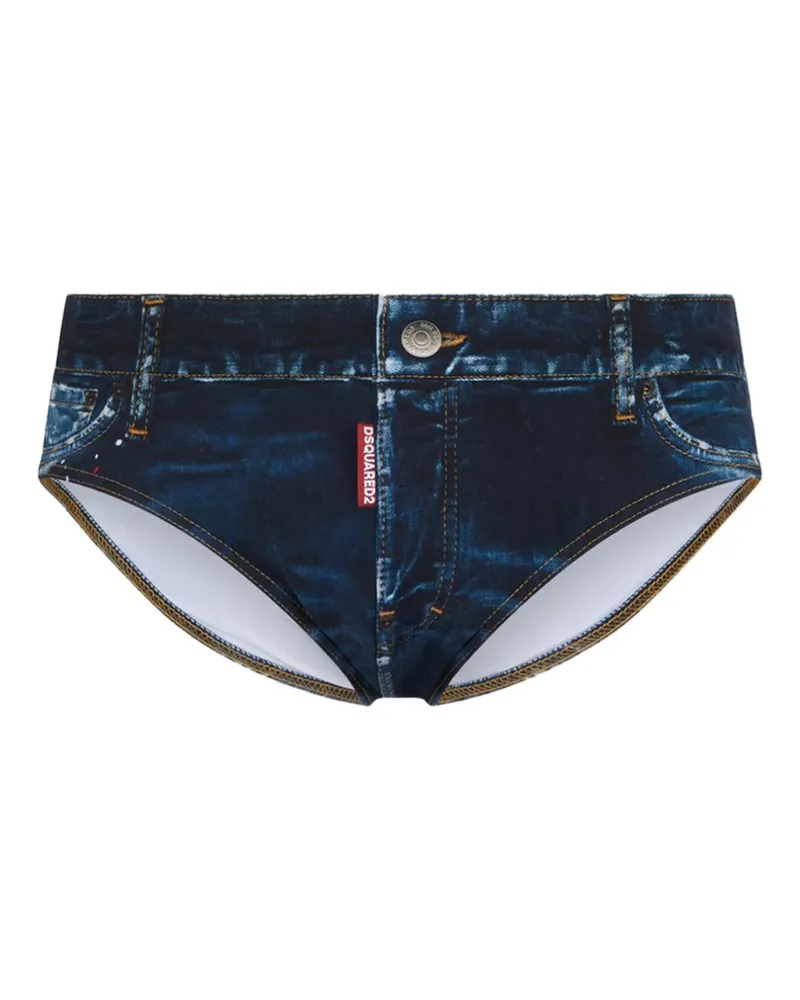 Dsquared2 Badehose mit Logo - Blau Blau