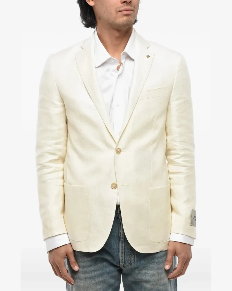 Corneliani single-breasted linen-blend blazer - Nude Nude