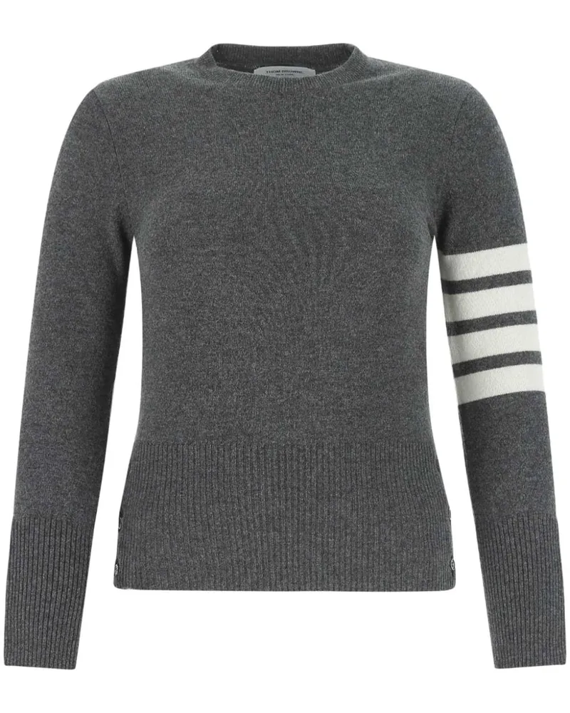 Thom Browne Pullover mit Logo-Streifen Grau