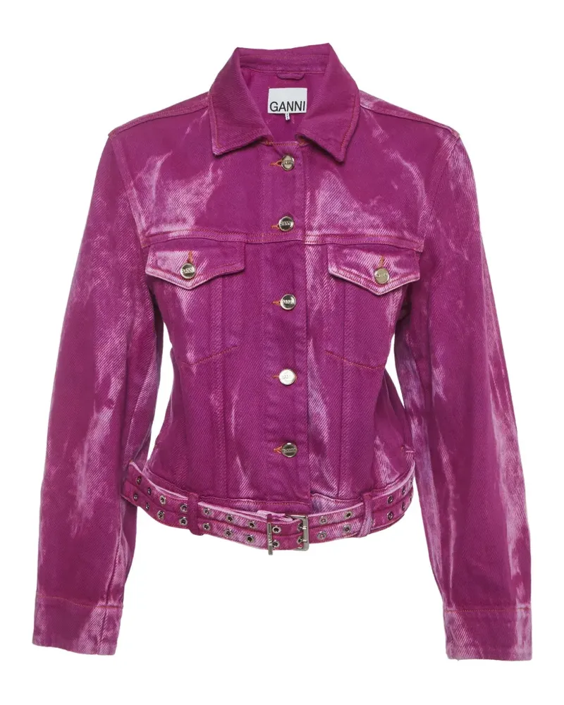 Ganni Jacke mit Gürtel - Violett Violett
