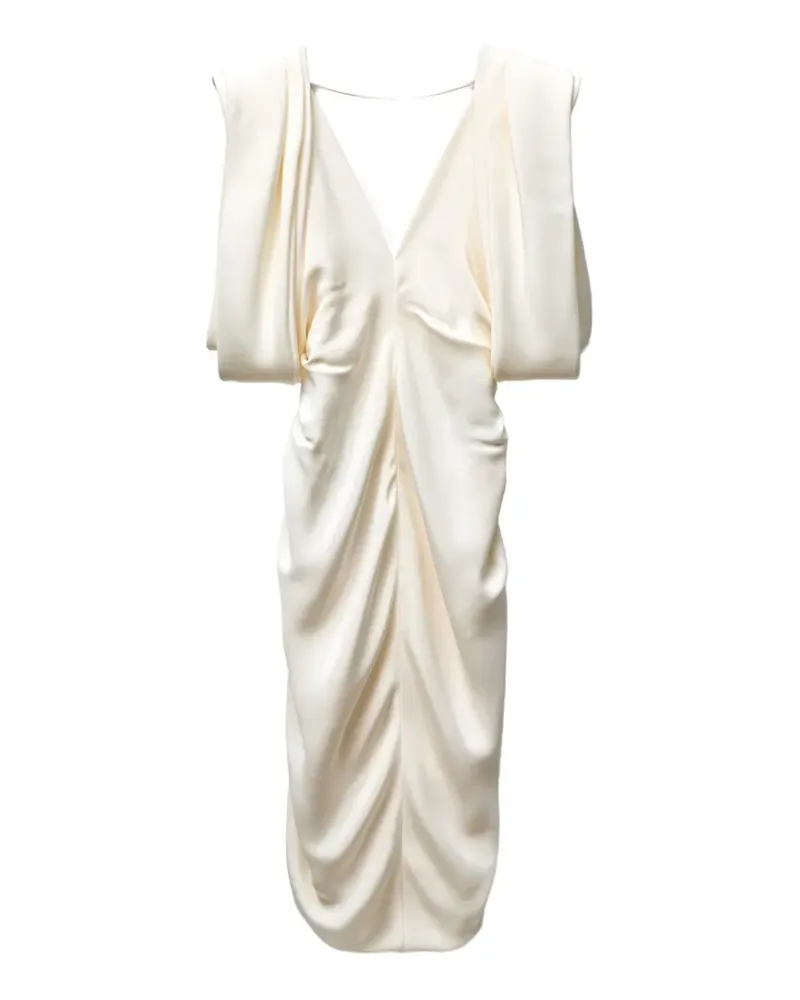 Versace crêpe marocaine silk midi dress - Weiß Weiß